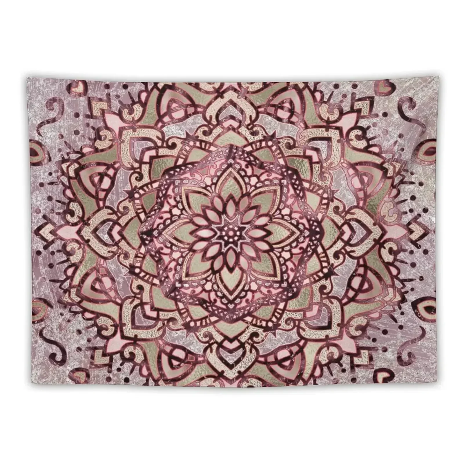 Burgundy plum mandala Tapestry Decoration Home Home Decorations Aesthetic Bedroom Decor Tapestry