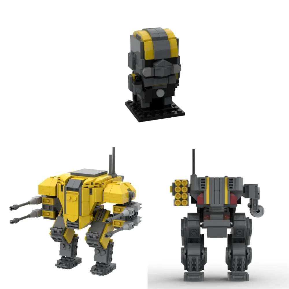 MOC Helldivers Game EX-45 Patriot Exosuit Building Blocks Model Emancipator Exosuit Bricks Sentry Stratagems diy Toy Kids Gift