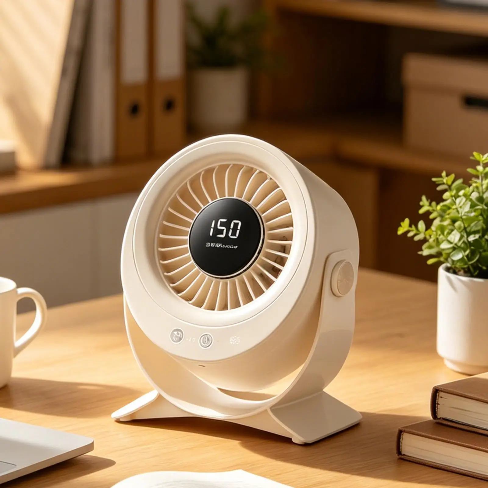 

Desktop Fan Rotatable Head Digital Display Appliance Table Fan With 150 Speeds For Study Bedroom Dining Room Dorm Room Computer