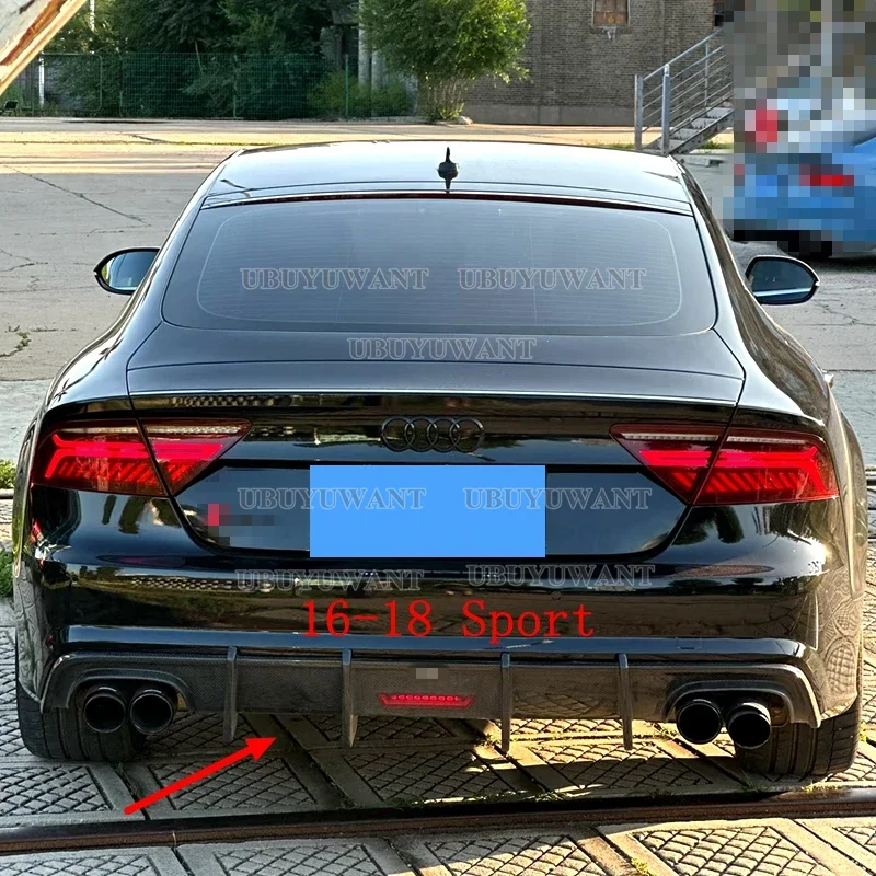 Für Audi A7 S7 RS7 S-Line Carbon Fiber/Matt SCHWARZ/GLÄNZEND SCHWARZ Heckstoßstange Diffusor Lip Spoiler Auto Zubehör 2016 2017 2018