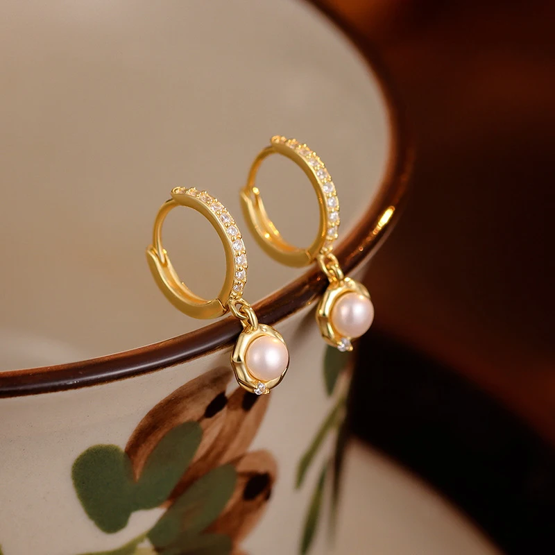 KAMIRA 925 Sterling Silver Wedding Jewelry Luxury Pearl Zircons Pendant Earrings for Women Elegant Charm Delicate Accessories 5
