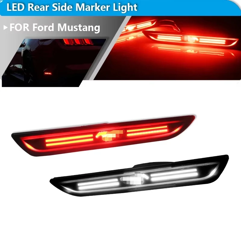 

2 шт. автомобильные красные габаритные фонари для Ford Mustang 2015 2016 2017 2018 2019 2020 2021 2022 светодиодные боковые габаритные фонари на крыле