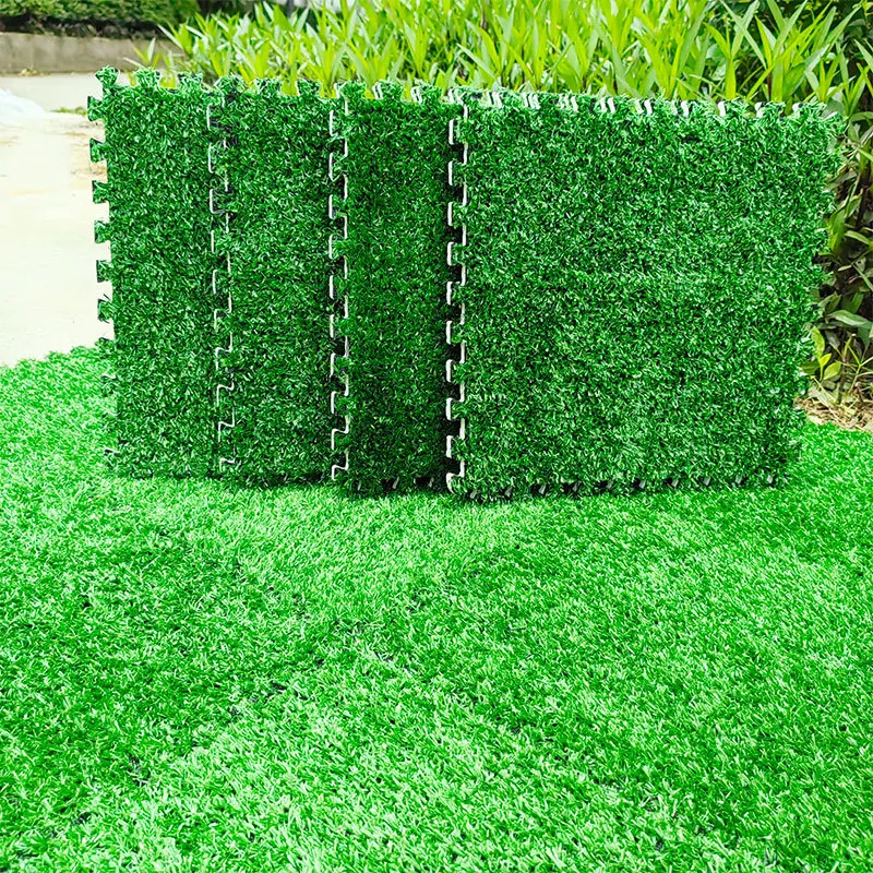 Alfombra de Césped Artificial para Exteriores, Tapete de Césped Sintético para Patio y Jardín, Alfombra de Césped Artificial Compuesto Tipo Rompecabezas, Estilo Sudeste Asiático