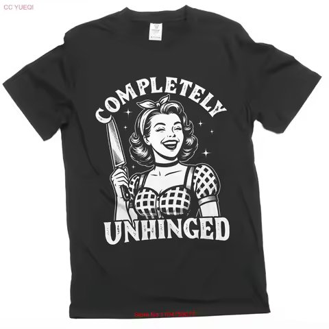 Funny Halloween T shirt Completely unhinged humorous Wife vintage Washed Stylish Unisex streetwear Slightly Casual