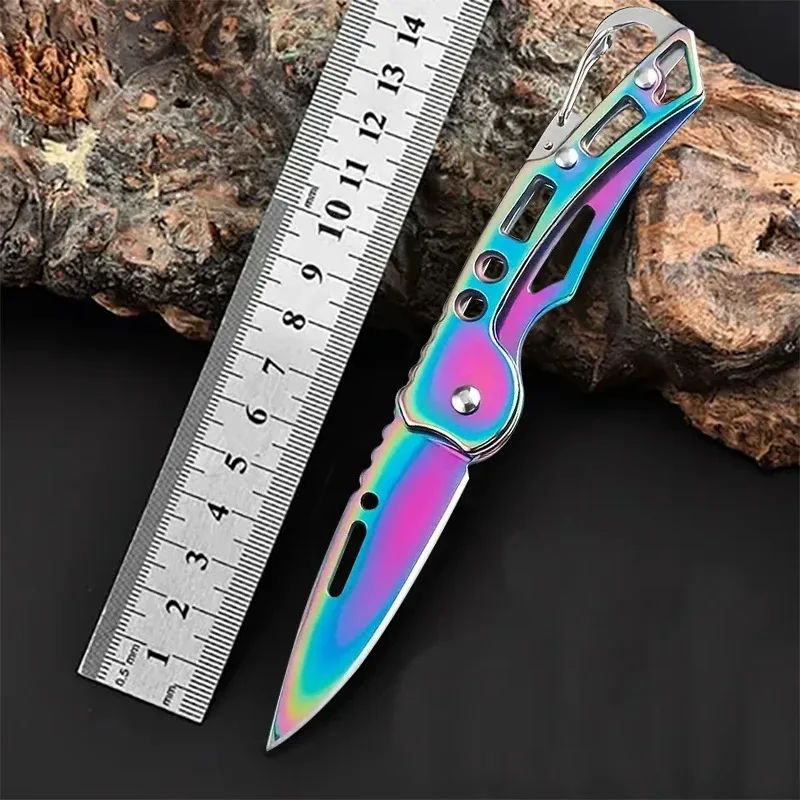1/2/3pcs Stainless Steel Keychain Folding Knife Outdoor Carrying Knife Mirror Sharp Pocket Knife Fruit Knife Folding Knife