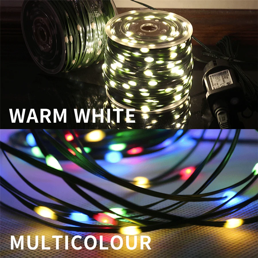 Imagem -03 - Impermeável Led Leather Wire String Light Guirlanda ao ar Livre Fairy Lights Xmas Tree Decoração de Casamento Natal 20 m 50 m 100m