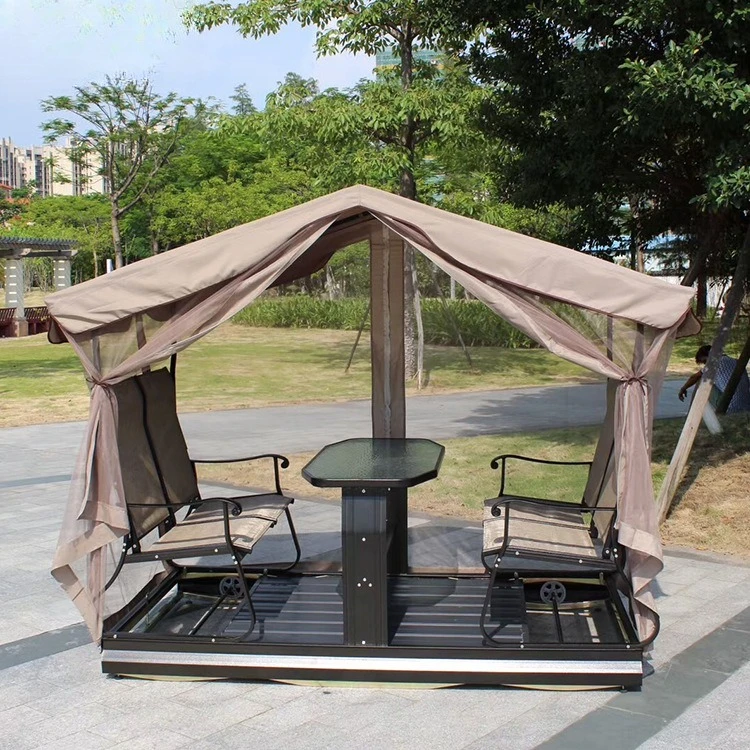 Outdoor four-person rocking chair, outdoor wrought iron chair, courtyard balcony, outdoor leisure