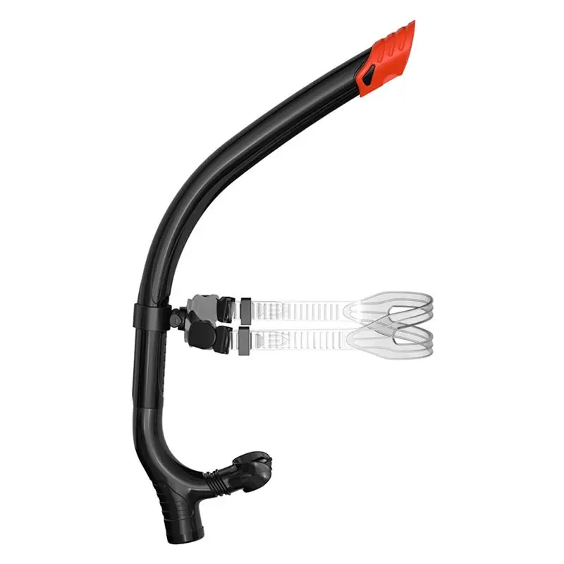 A89E-Swimming Snorkel One-Way Purge Valve For Lap Swimming Training For Adult Youth Kid Black