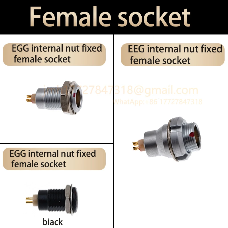 00B.0B ECG EGG EEG HGG EHG Female socket 2.3, 4, 5 6-7 9-pin metal connector female socket for information and audio transmissio