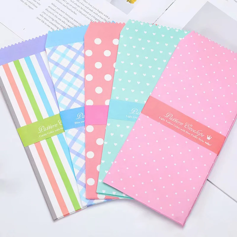 5-Pack Mixed Candy Color Envelopes Saving Cash Budget Envelopes Packaging Gift Craft Envelopes DIY Money Organizer Home Office