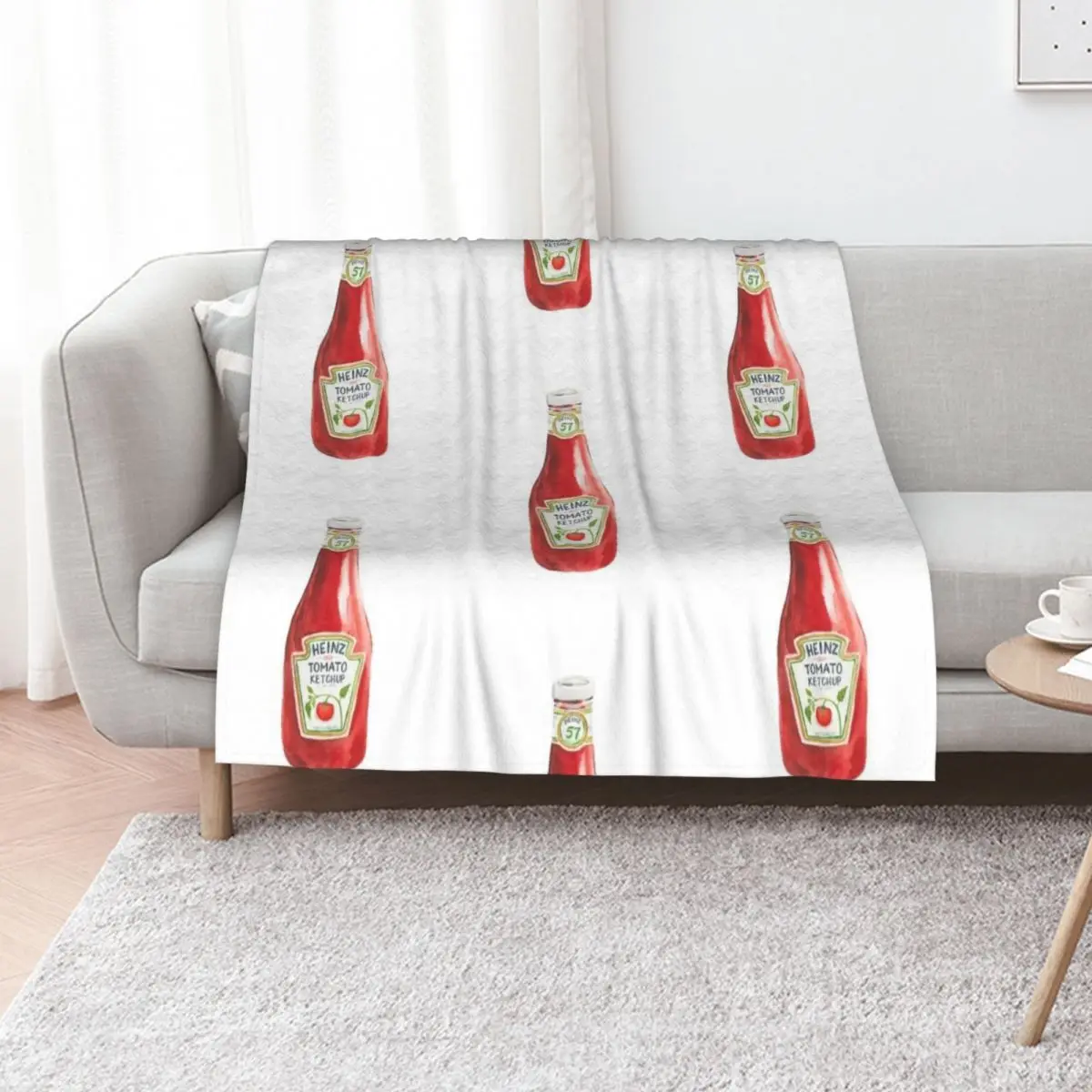 Classic ketchup bottle watercolor Throw Blanket Hairy Multi-Purpose Luxury Throw Bed Vintage Luxury Designer Blankets