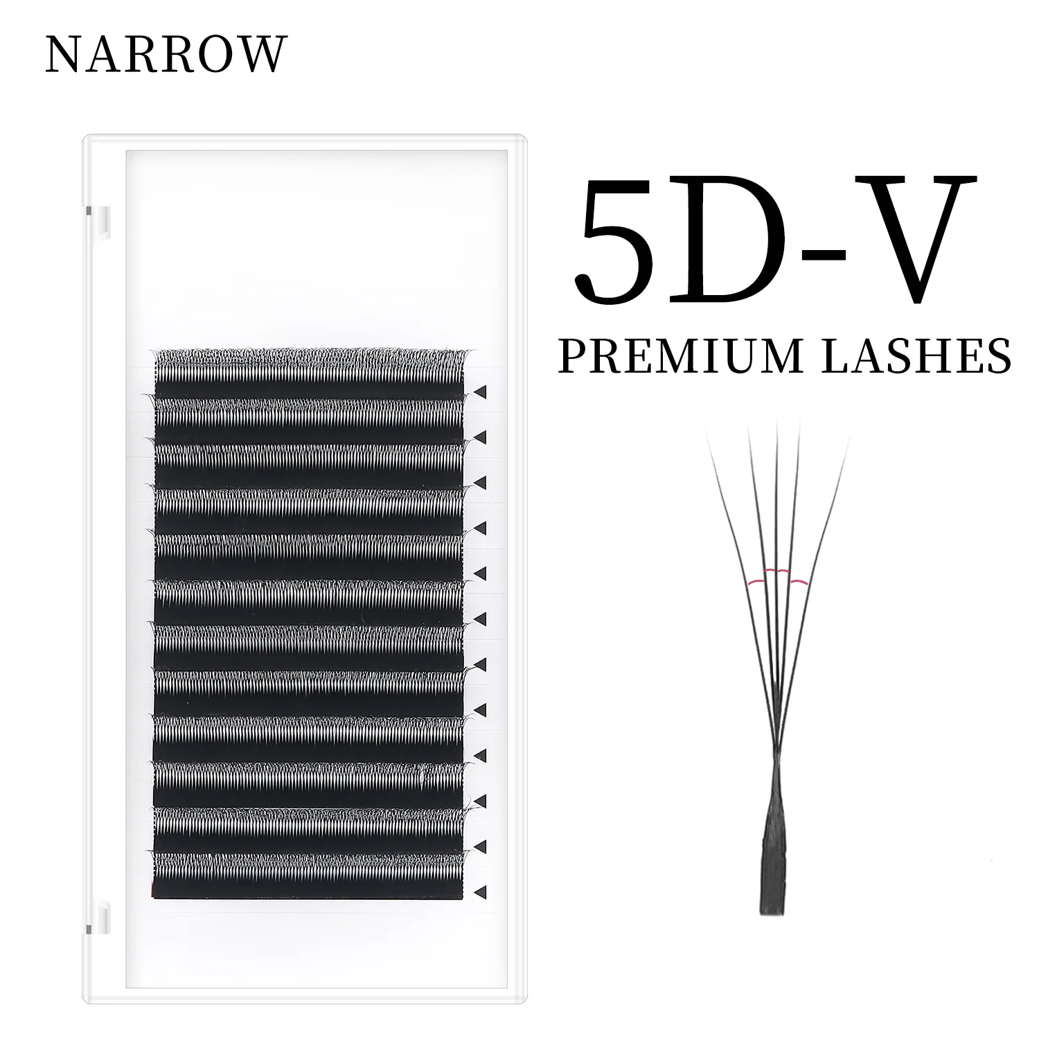 Narrow-shaped, small-mouth five-leaf clover eyelash extensions, 5D straight, two-leaf, three-leaf, and four-leaf clover, LM curv