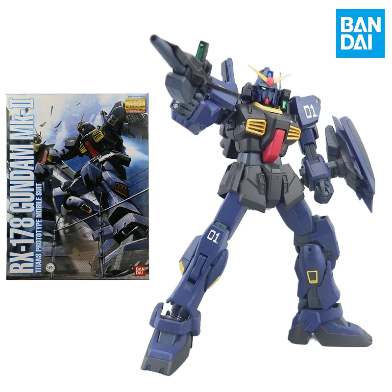 

Bandai MG 1/100 RX-178 GUNDAM Mk-II TITNAS PROTOTYPE MOBILE SUIT Action Figure Assembly Model Toys Collectible Model Ornaments