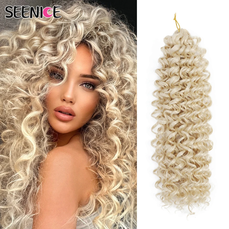 

Honey Blonde GoGo Curl Braiding Hair Extensions Black Brown Synthetic Water Wave Crochet Braids For Women 22Inch Mazo Afro Curls