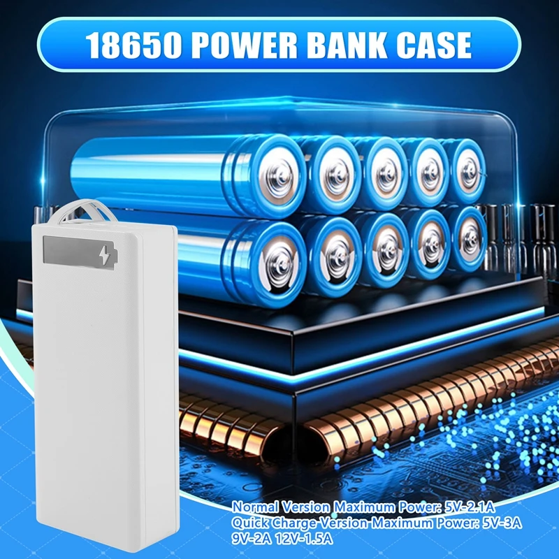 New-16X18650 กล่องเก็บแบตเตอรี่ PD QC3.0 Quick Charge DIY Power Bank กล่อง 18650 แบตเตอรี่ผู้ถือกล่อง