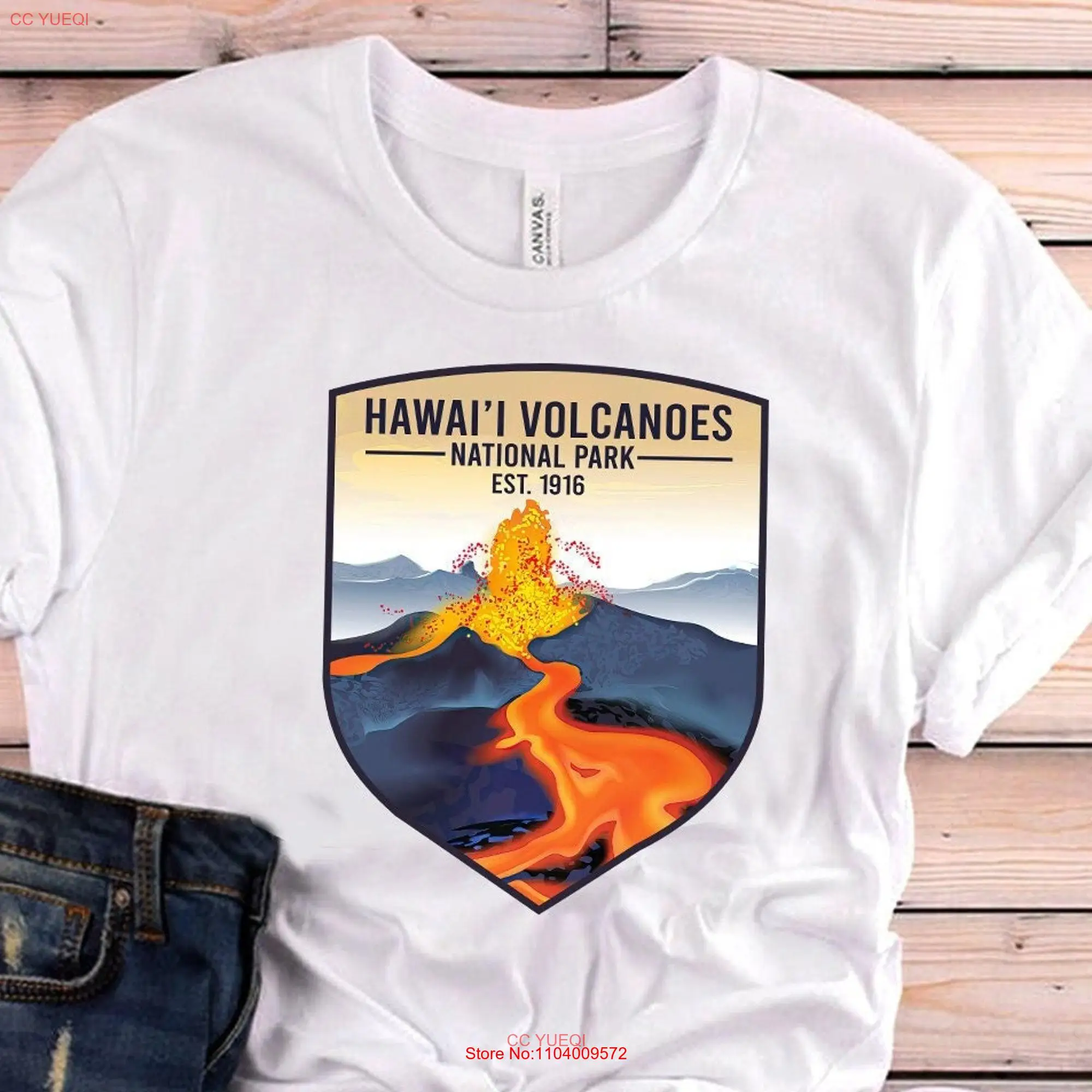 Hawaii Volcanoes T Shirt National Park The Big Island long or short sleeves