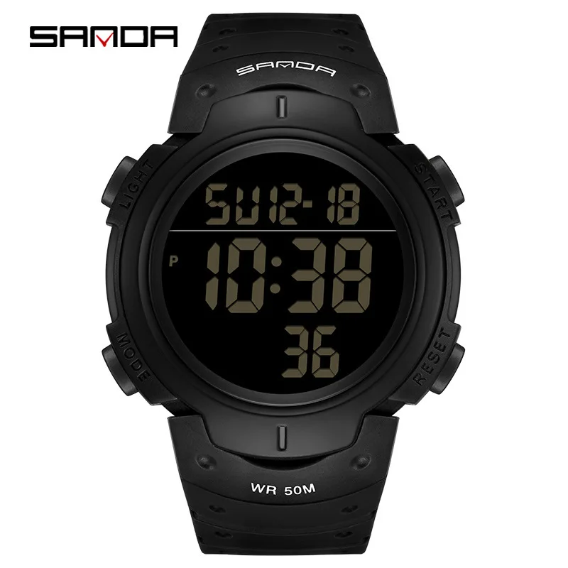 Free Shipping OUTLETSSanda Electronic Sport Fashionable Waterproof Multi-Functional Alarm Clock Single Movement Watch for