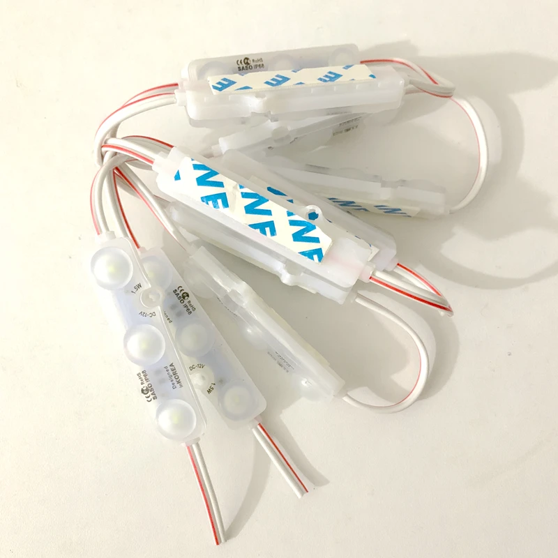 10pcs 5730 Injection Module 3LED DC 12V with Lens Waterproof IP68 LED Light 1.5W White LED Sign Shop Banner Channel Letters