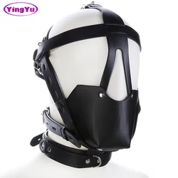 New PU Leather Harness BDSM Bondage Harness Gag Gay Mouth Mask with Ball Mouth Gag Fetish Salve Restraint Sex Toys for Couples