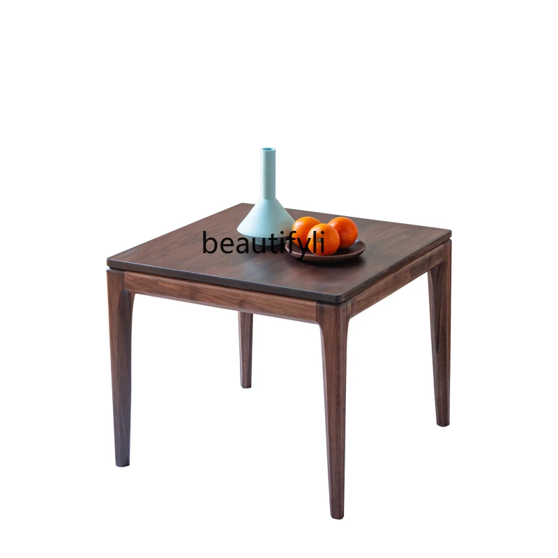 

Black Walnut Nordic Corner Leisure Eight-Immortal Modern Square Table Side Table Solid Wood Living Room Furniture