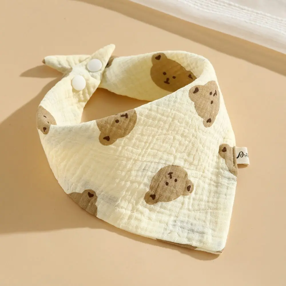 Cloth Printing Baby Muslin Bibs Snap Button Solid Color Saliva Towel Cotton Soft Burp Cloths Feeding Drool Bibs