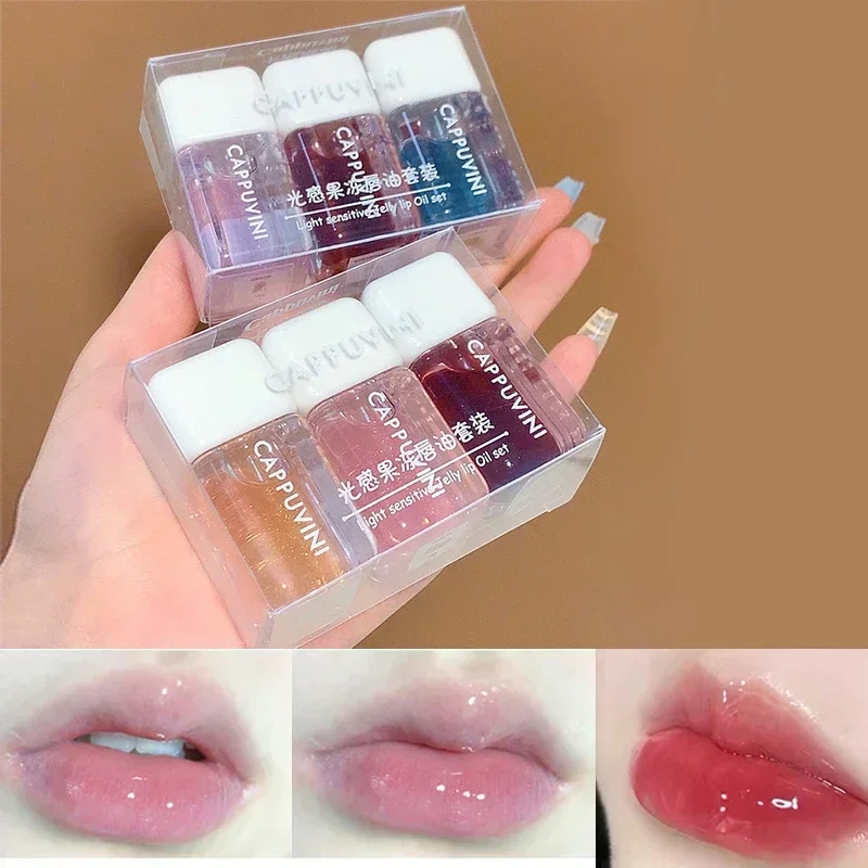 Heallor-pintalabios hidratante, conjunto de maquillaje transparente, bálsamo labial antisecado, brillo de labios