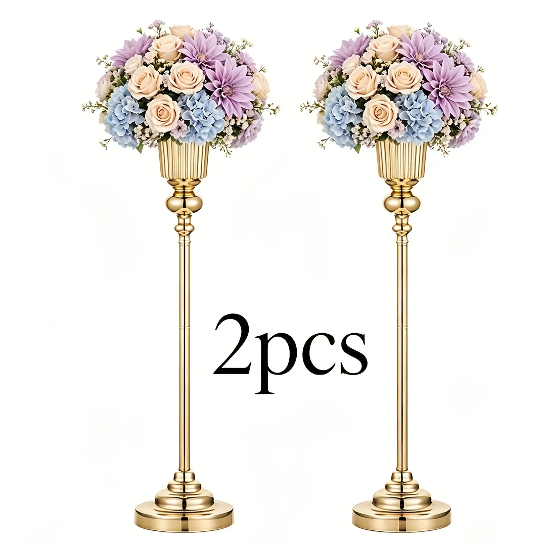 

Metal Table Center Vase Decor with Free Butterflies, Wedding Table Center Flower Stand, Suitable for Parties, Events, Anniversaries, Dinners And Home Decoration, Perfect Holder for Fresh Flowers. (Flowers Not Included)
