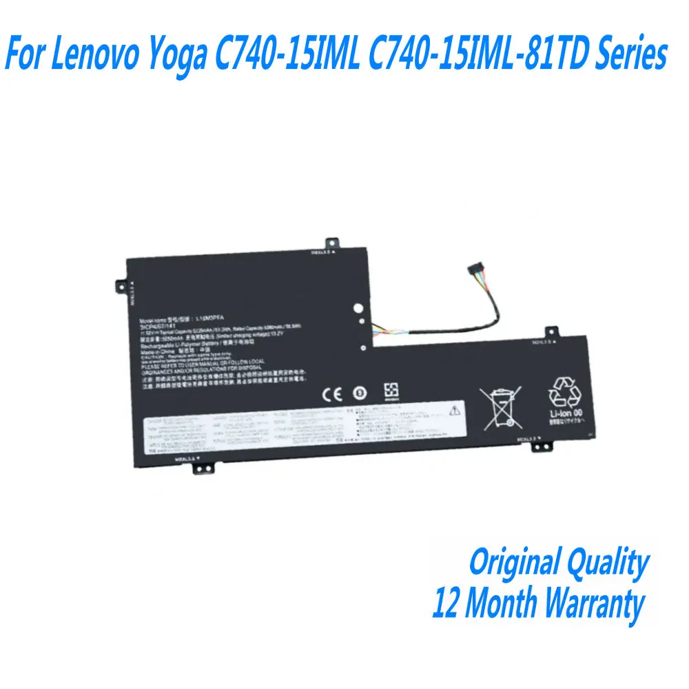 

11.52V 60Wh L18M3PFA L18D3PF2 Laptop Battery For Lenovo Yoga C740-15IML C740-15IML-81TD Series 5B10T83739 5B10T83740 5B10W67402
