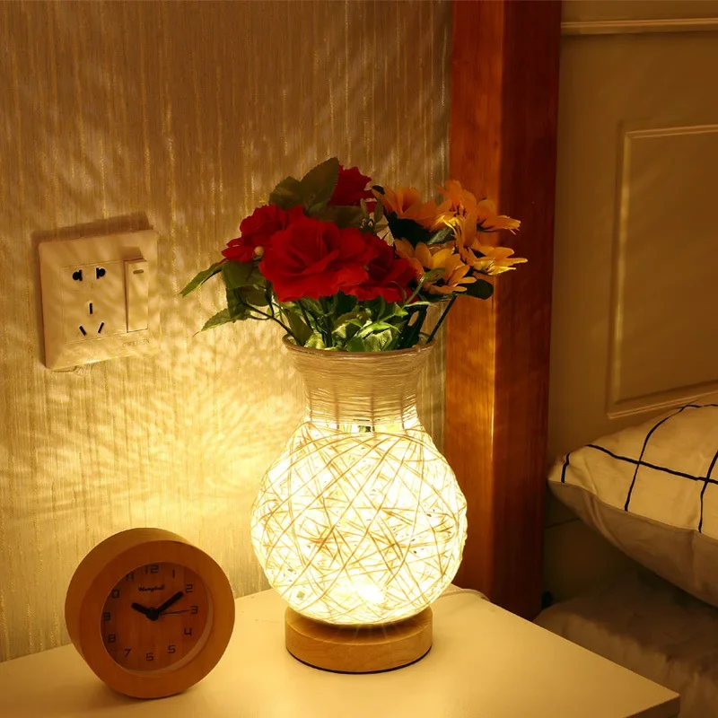 

Modern Decorative Vase Table Lamp for Bedroom Bedside Rechargeable Lamp Scandinavian Gift Led Night Light Lamparas De Mesa