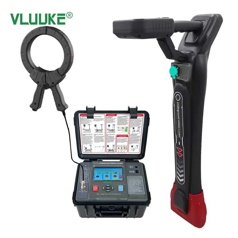 VLUUKE Intelligent Utility Detector Underground Pipeline Cable Locator Path Tracer 360° Depth Measurement Fault Finder Tool