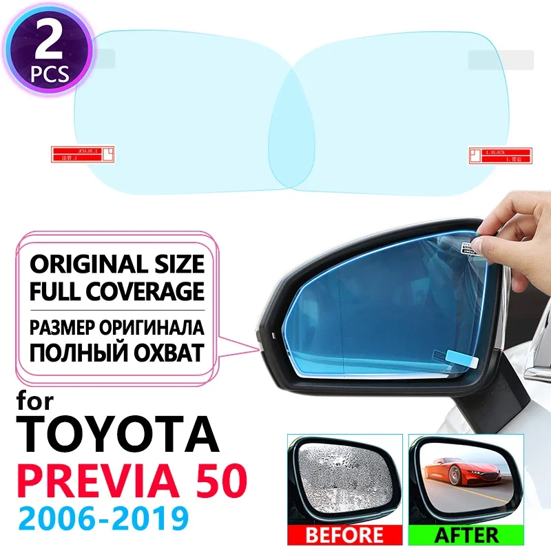 For Toyota Previa 50 XR50 Estima Tarago 2007~2019 Full Cover Anti Fog Film Rearview Mirror Anti-fog Protective Films Accessories