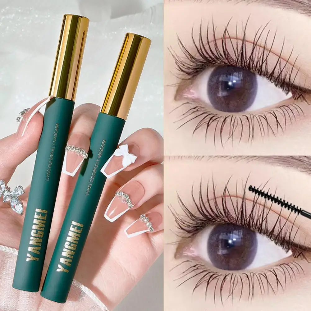 Ultra-Fine Curling Mascara Waterproof Thick Lengthening Long-Lasting Non-Smudge Eyelash for Natural Look 4D Silk Fiber Mascara