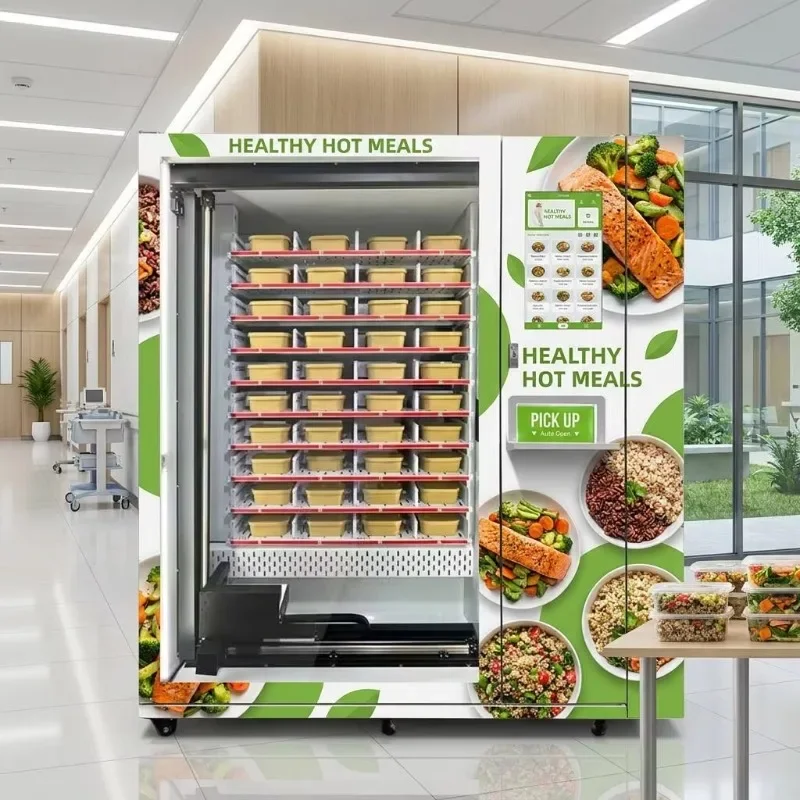 FL 24/7 Smart Self-Service Hot Meal Vending Machine with Integrated Microwave Heating for Bento Box & Lunch Kiosk