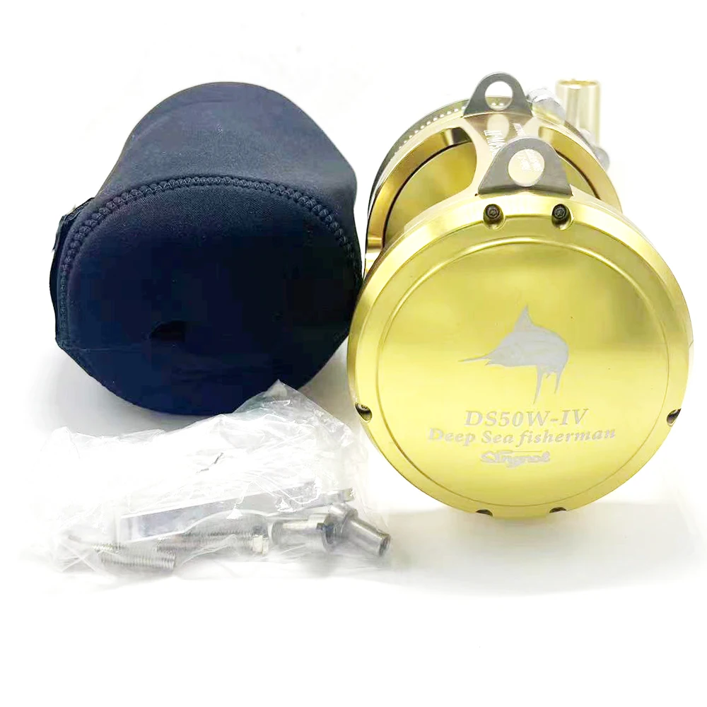 130W 80W 2-Gang-Trommelrolle für Hochseeangeln, Big Game Trolling Jigging Rolle, Salzwasser, maximale Zugkraft 130LB, für Thunfisch, Marlin, Pesca – Detail 7
