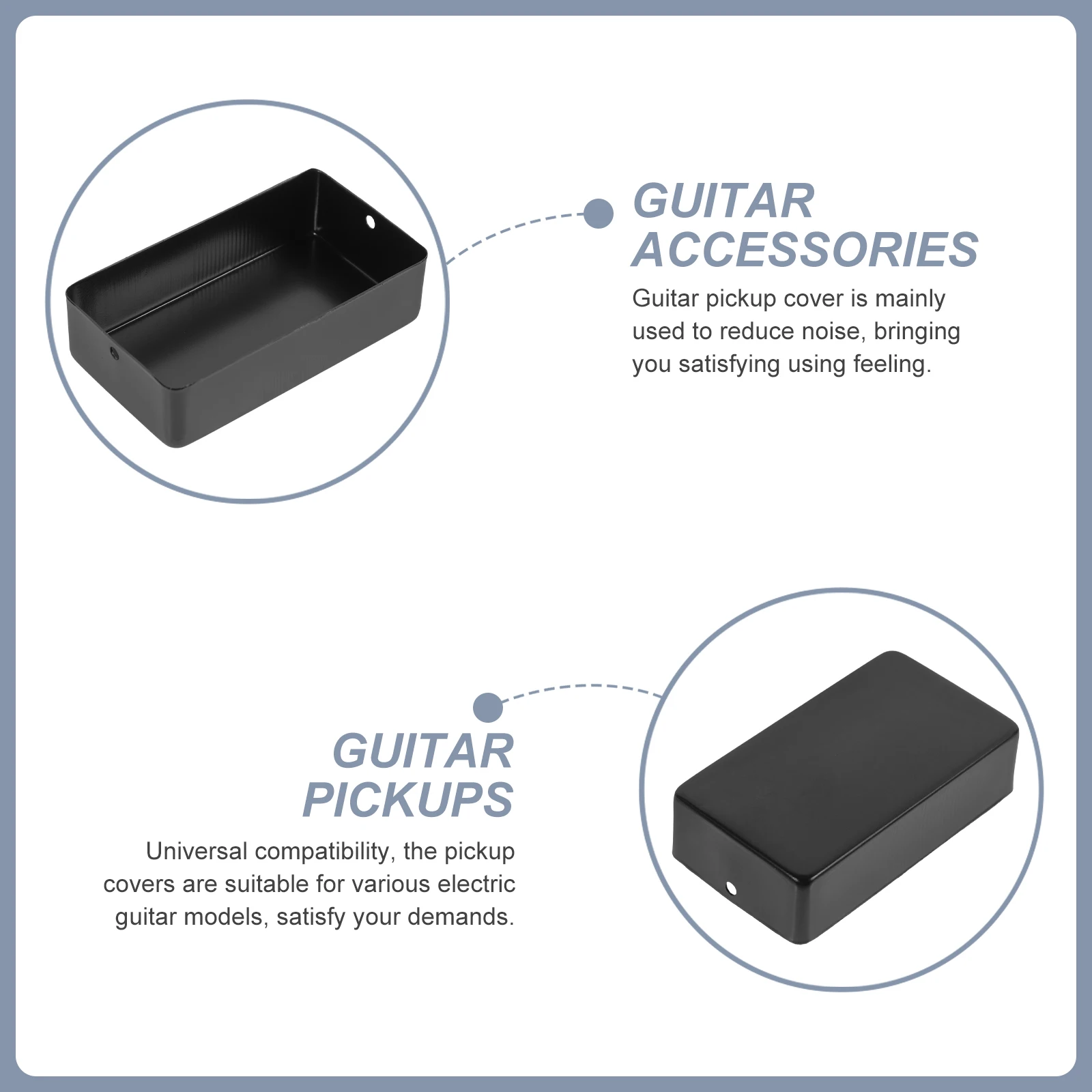

2pcs Electric Guitar Covers Metal Replacement Parts Protective Cover Noise Reduction Guitar Parts Pickup Accessories Pickup