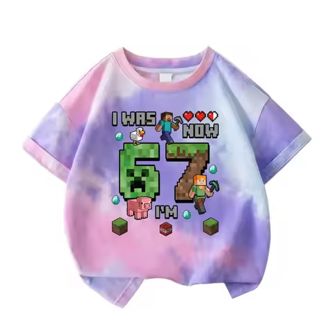 Kids Summer Casual Six Seven T-Shirt Funny Short Sleeve Fashion Tee