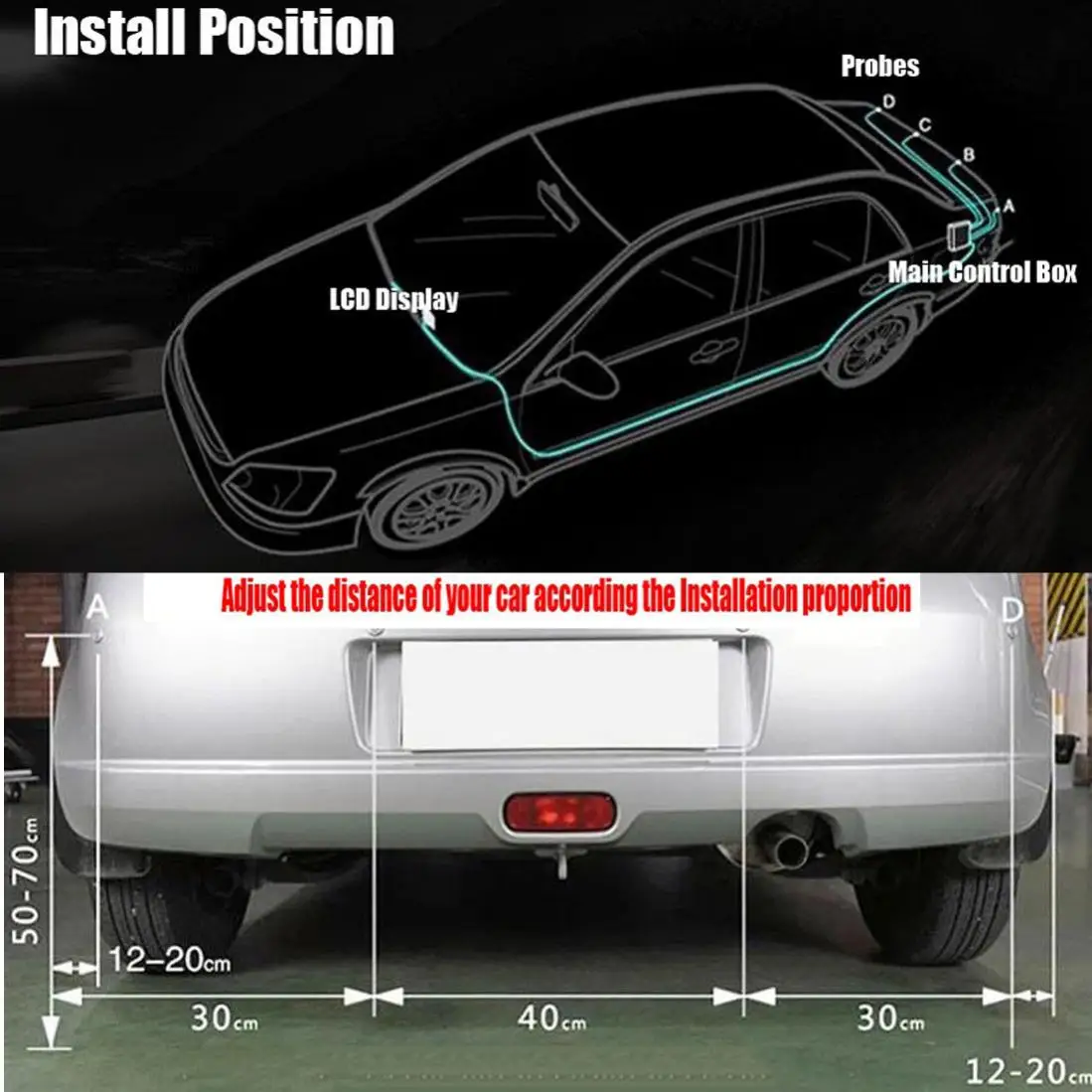 2.5  22mm Car Parking Sensor Kit Car Reverse Ultrasonic Backup Radar Detection System Standby Radar Monitoring System