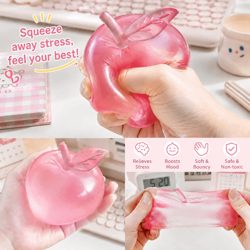 Relaxing Apple Shape Stress Relief Slow Rise Non-Bounce Plasticity Squeeze Pass The Time Anti-stress Sensory Fidget Adults