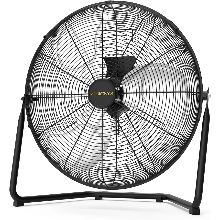 مروحة أرضية عالية السرعة مقاس 12 بوصة 1800 CFM مع 3 سرعات قوية ومروحة معدنية شديدة التحمل محمولة لنا التجاري والسكن