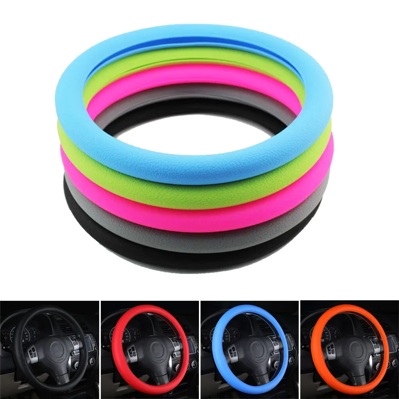 

Car Silicone Steering Wheel Cover For Hyundai Honda Toyota Tesla LADA KIA MG Mazda Nissan Peugeot ECT. Internal Accessories