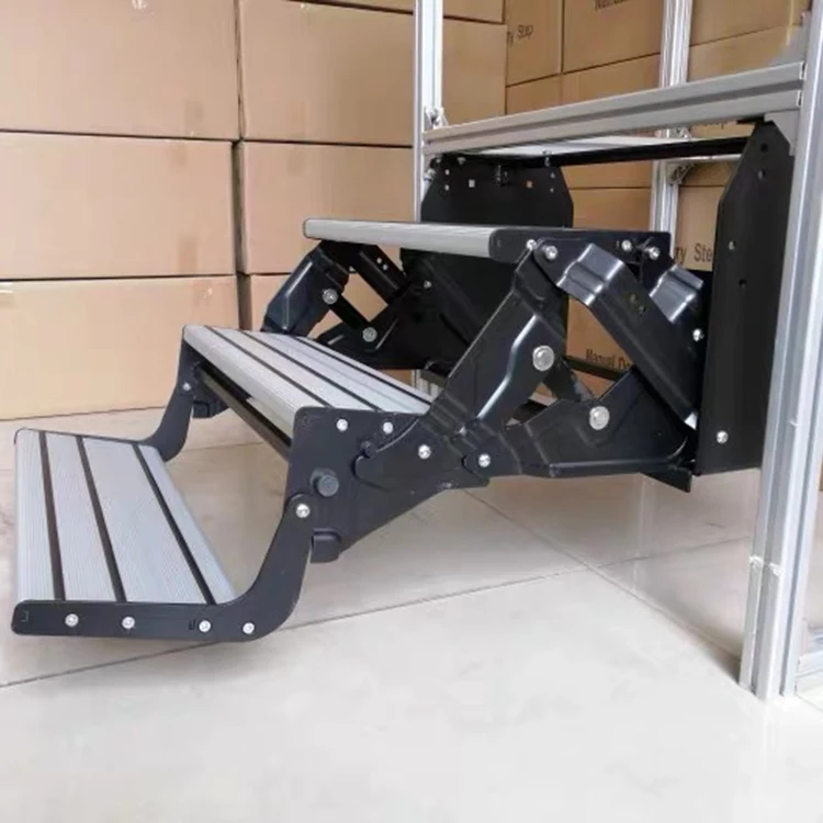 

High Quality Aluminum Alloy Triple Step caravan Folding Step with Maximum Static Load 200KG for Rv Accessory