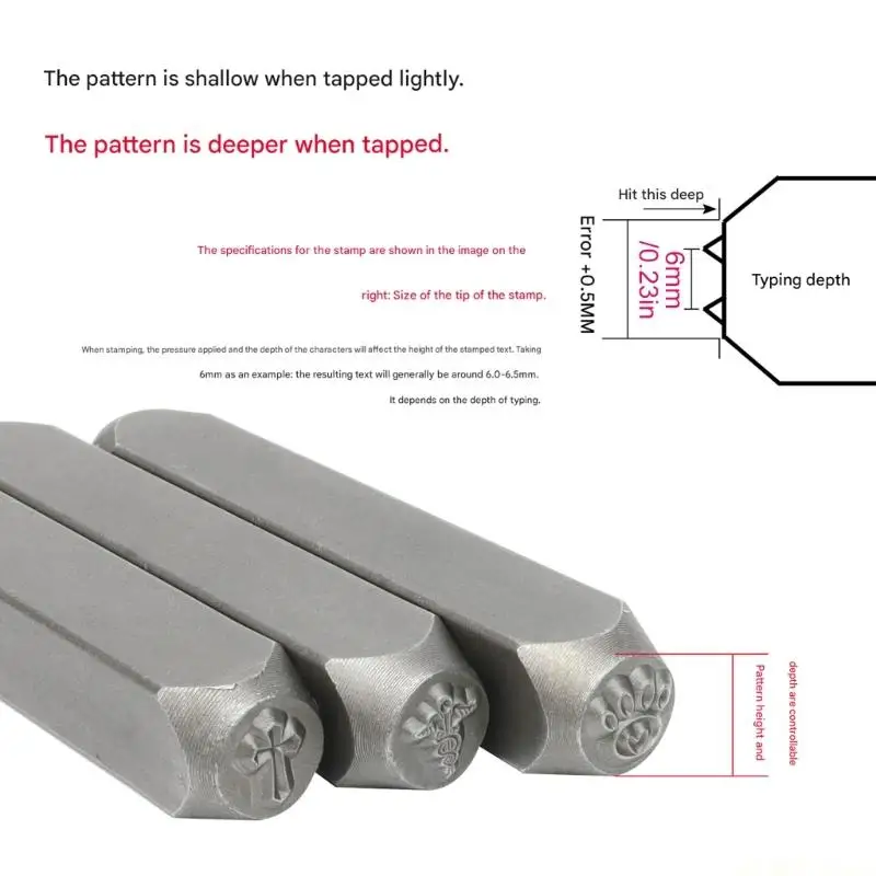 

D46E Metal Stamp Jewelry Tool PatternResult Sturdy Construction Portable for Studios Application