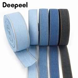 2Meters Deepeel 10/16/25/38mm Polyester Webbing Denim Ribbon Backpack Strap Clothing Jeans Belt Tape Sewing Material Accessories