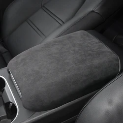 For Porsche Cayenne 2018 2019 2020 2021 2022 2023 Alcantara Central Armrest Box Outer Upper Lid Cap Shell  Cover Protect Panel