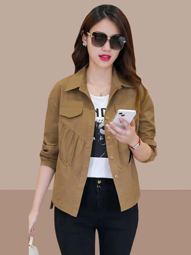 

Ретро-рубашка женская свободного кроя, весна-осень, новый стиль, для женщин среднего возраста, с художественным шармом, тонкая верхняя одежда, универсальная