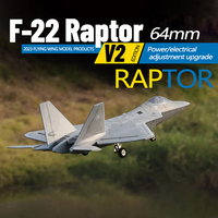 Hot Selling Freewing 64mm F-22 Raptor V2 Version 4-Channel Brushless Simulation Model Remote Control Aircraft Fighter KIT/4S PNP