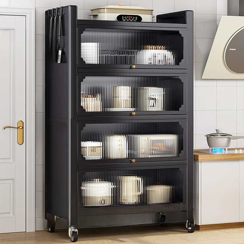 

Modern Metal Kitchen Cabinets Kitchen Furniture Multi-layer Storage Cabinets Floor Racks Home Multi-functional Tableware Cabinet