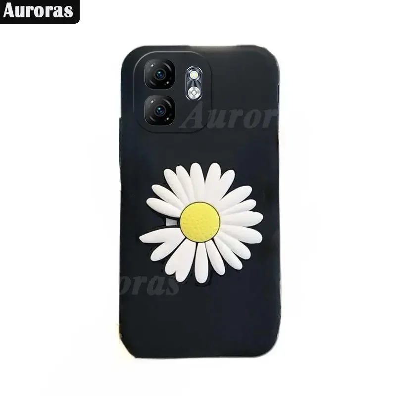Skinlee For Infinix Hot 50i 4G 50 50i hot Case Luxury Chrysanthemum Ring Silicone Matte Cover For Infinix Hot 40i 40 Back Casing