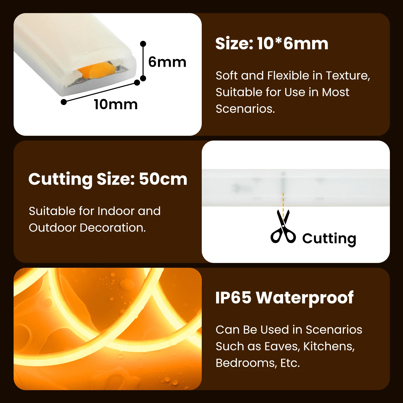 220 В светодиодная лента COB с регулируемой яркостью и таймером, неоновая светодиодная лента европейского стандарта, 288 светодиодов/м, водонепроницаемая, белая/синяя/красная/зеленая для кухни