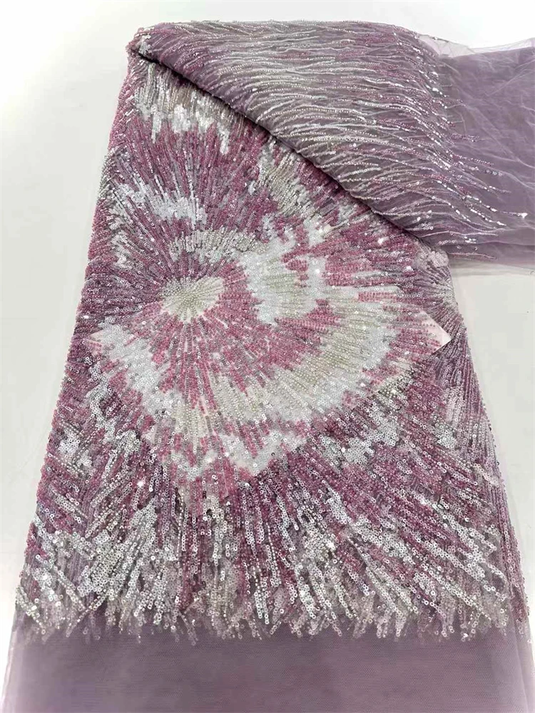 قماش دانتيل مطرز ثقيل أفريقي، قماش عريس ترتر نيجيري، فستان حفلات الزفاف، جودة عالية، 5 ياردات